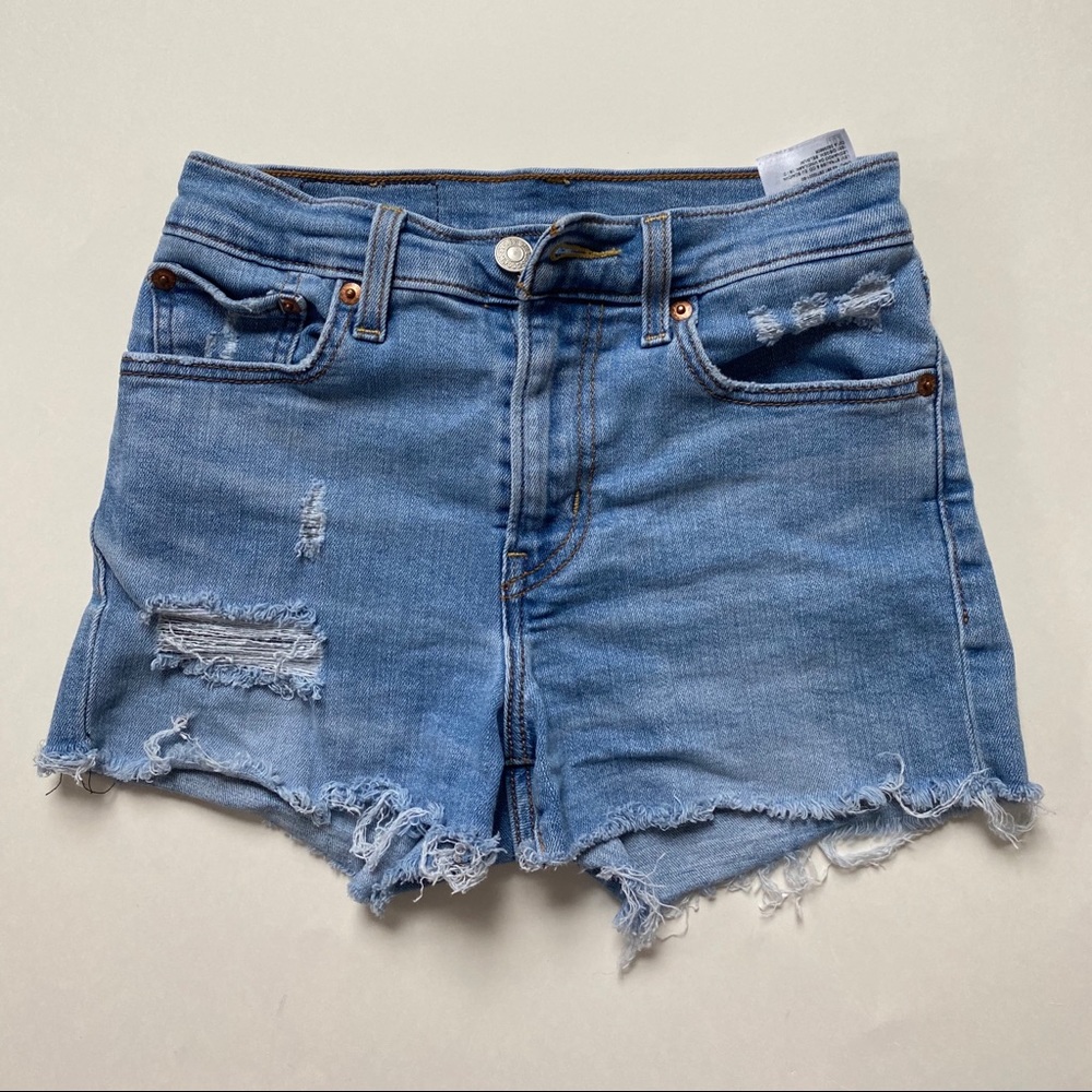 Levi’s Blue Jean Cut Off Distressed Denim Shorts
